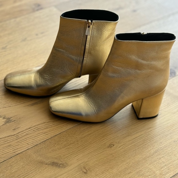 ANINE BING Jane ankle Boots   Gold and Metallic. Block heel. Zipper sides - Picture 3 of 6
